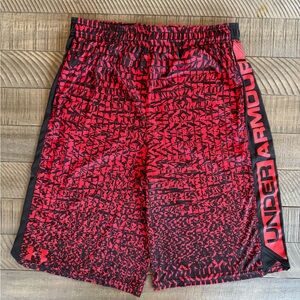 Under Armour Youth Red & Black Athletic Shorts Size XL
